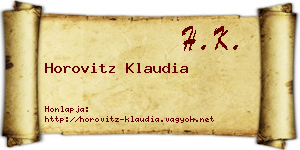 Horovitz Klaudia névjegykártya