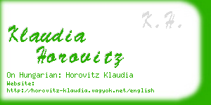 klaudia horovitz business card